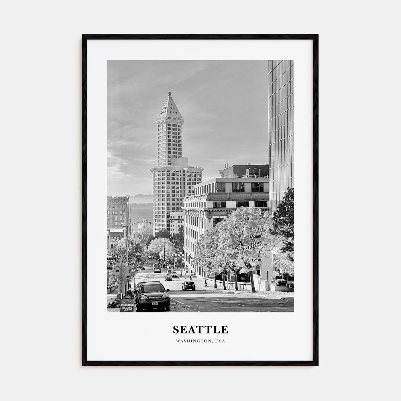 Seattle Portrait B&W No 4 Poster