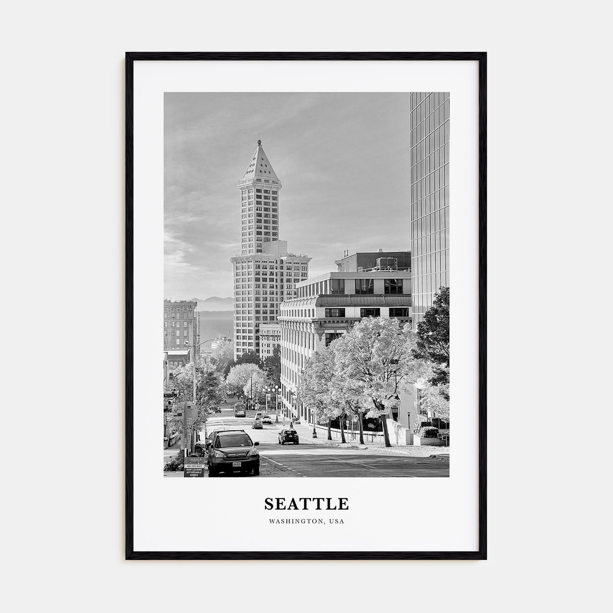 Seattle Portrait B&W No 4 Poster