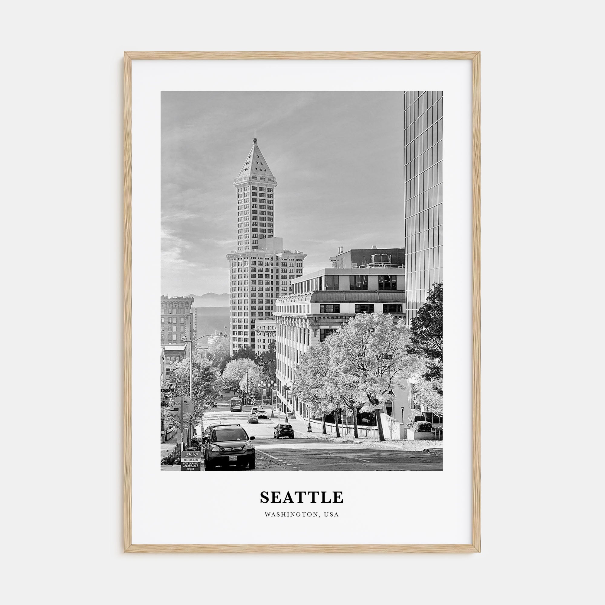 Seattle Portrait B&W No 4 Poster