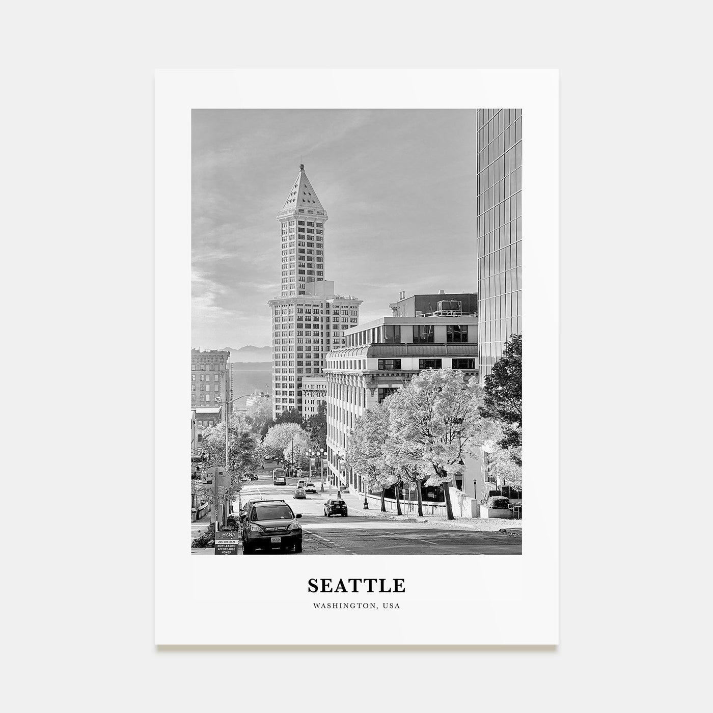 Seattle Portrait B&W No 4 Poster