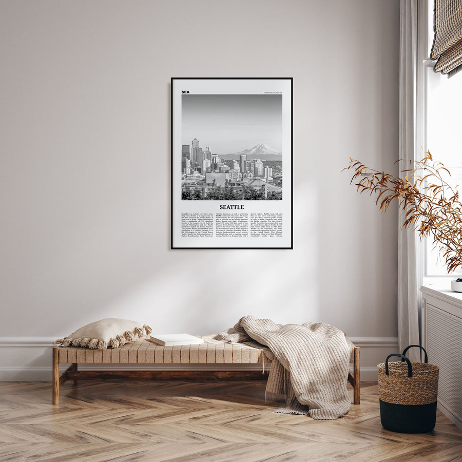 Seattle Travel B&W No 1 Poster