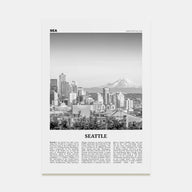 Seattle Travel B&W No 1 Poster