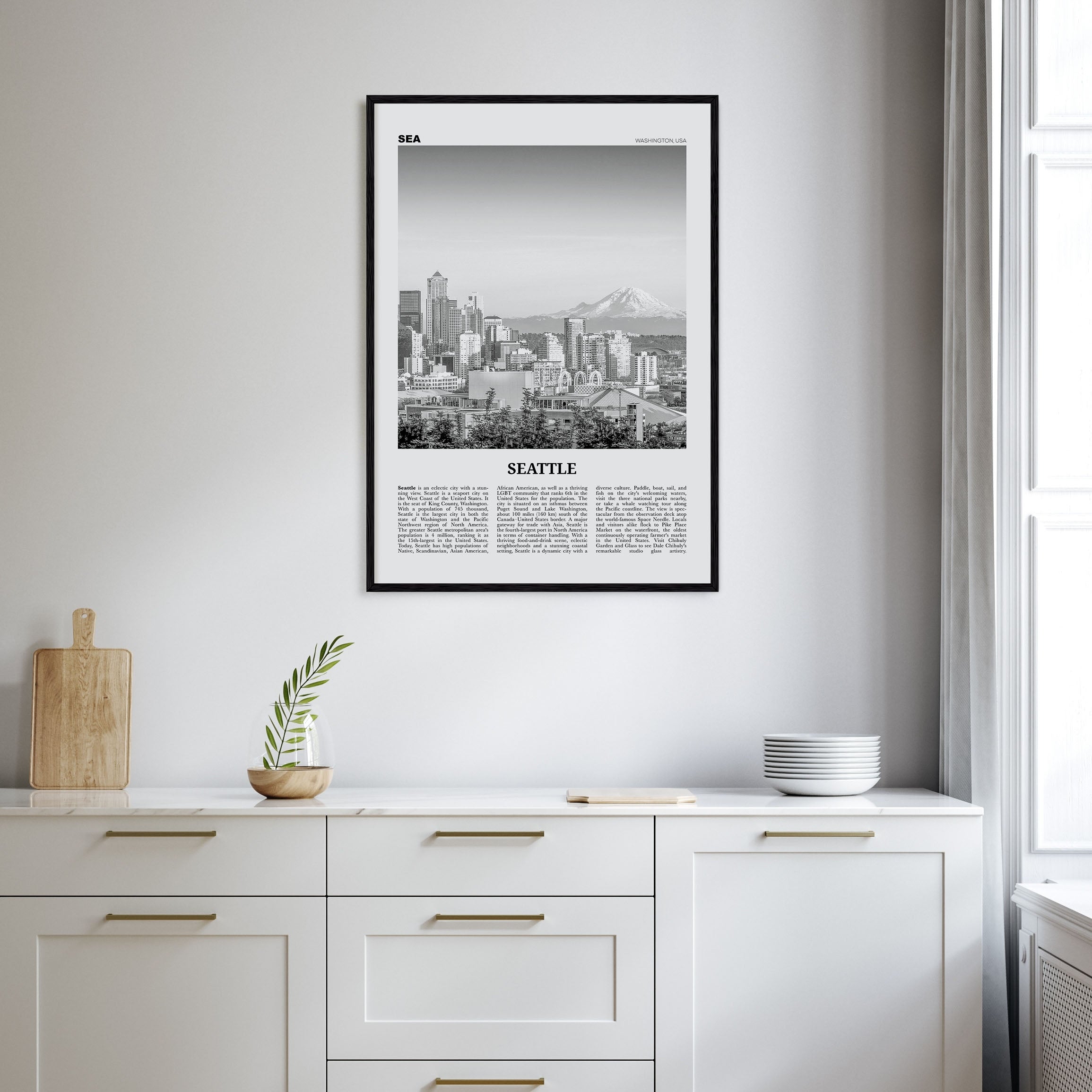 Seattle Travel B&W No 1 Poster