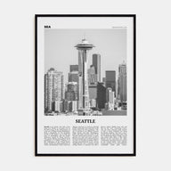 Seattle Travel B&W No 2 Poster