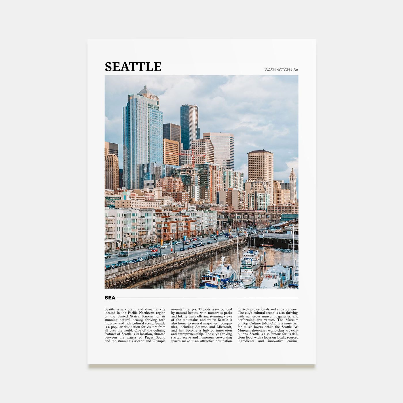 Seattle Travel Color No 1 Poster