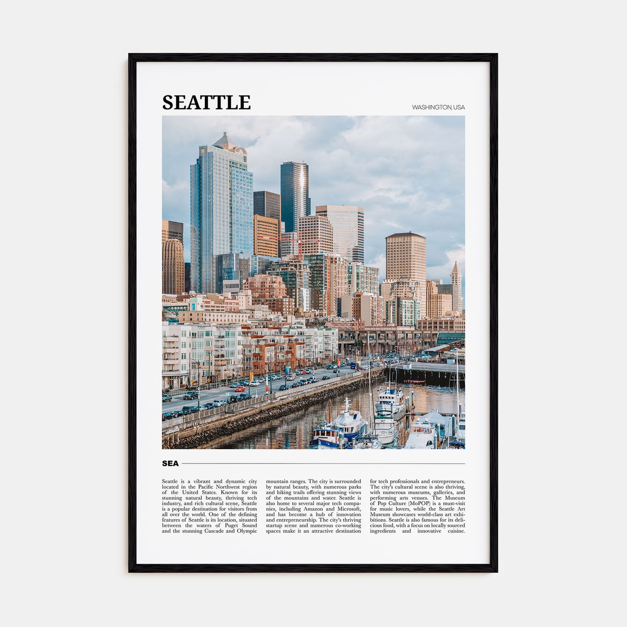 Seattle Travel Color No 1 Poster