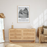 Seceda Ridgeline Travel B&W Poster