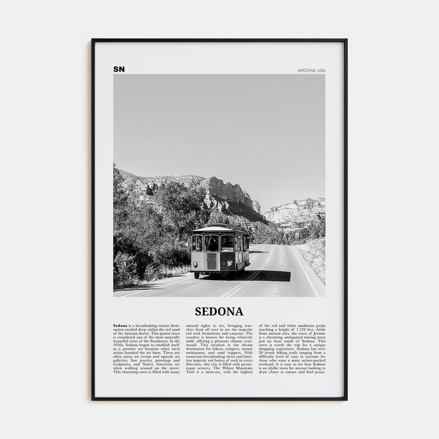 Sedona Travel B&W Poster