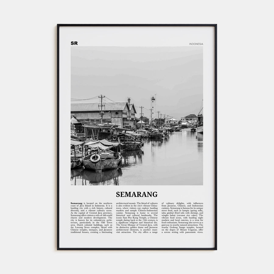 Semarang Travel B&W Poster