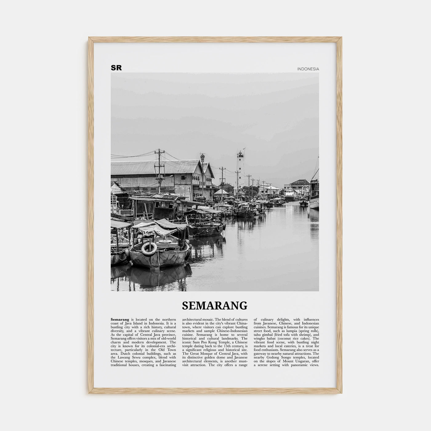 Semarang Travel B&W Poster