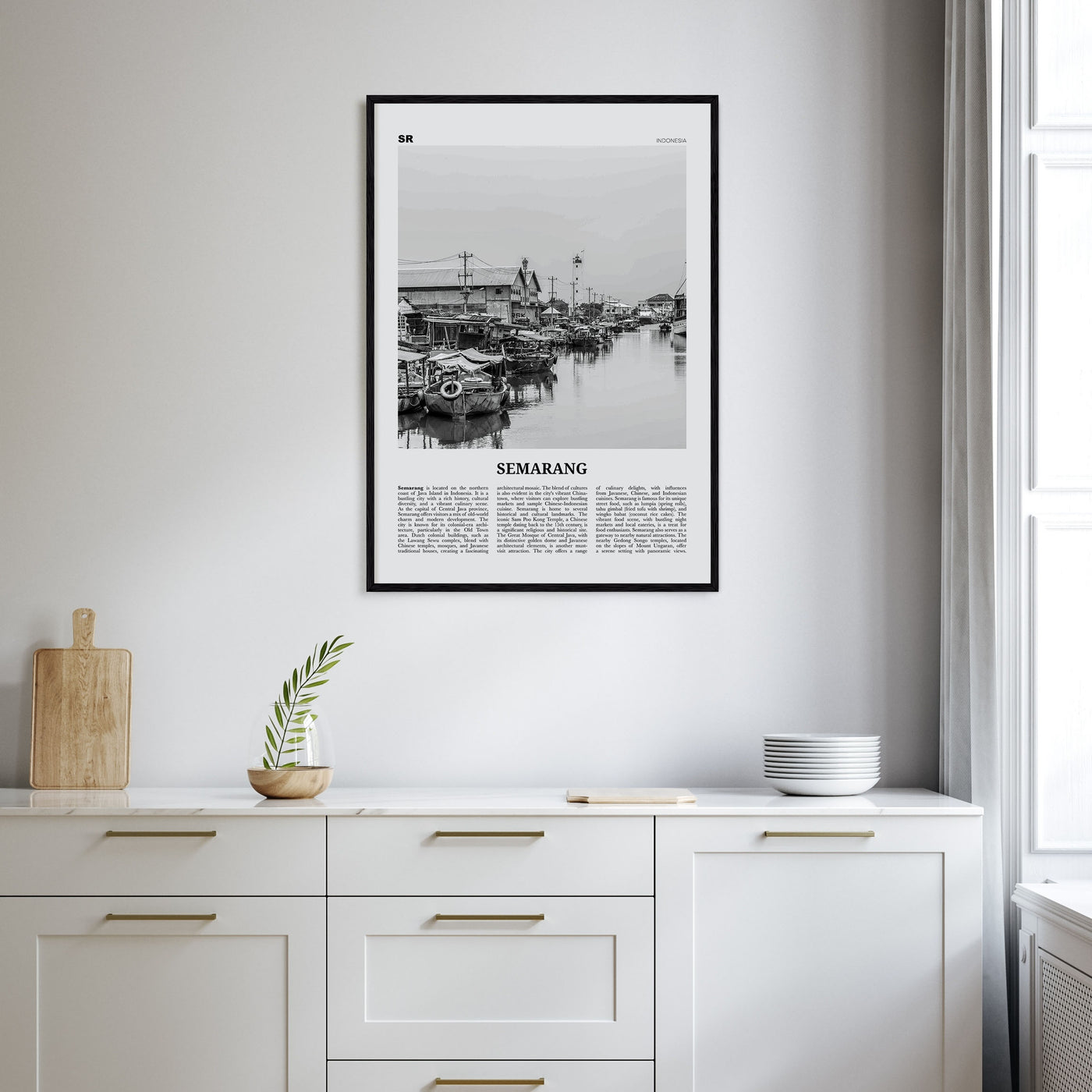 Semarang Travel B&W Poster