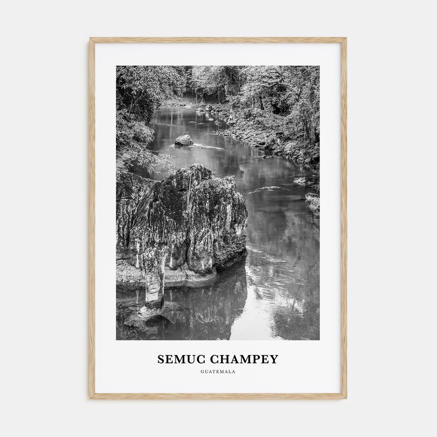 Semuc Champey Portrait B&W Poster