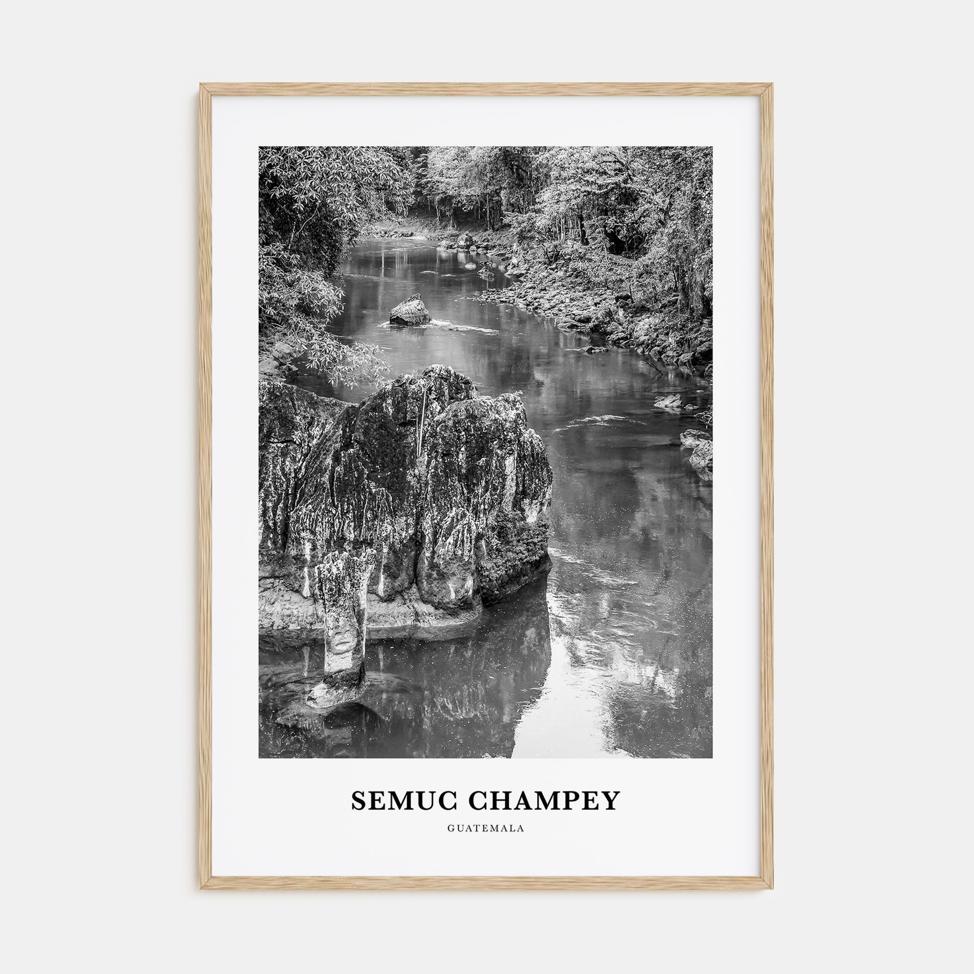 Semuc Champey Portrait B&W Poster