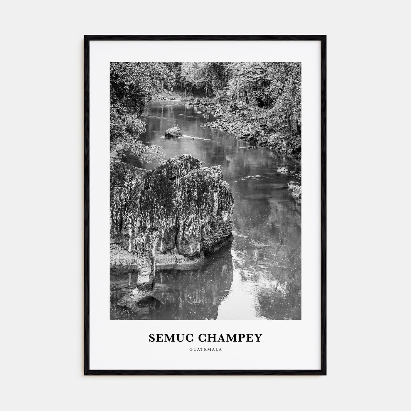 Semuc Champey Portrait B&W Poster