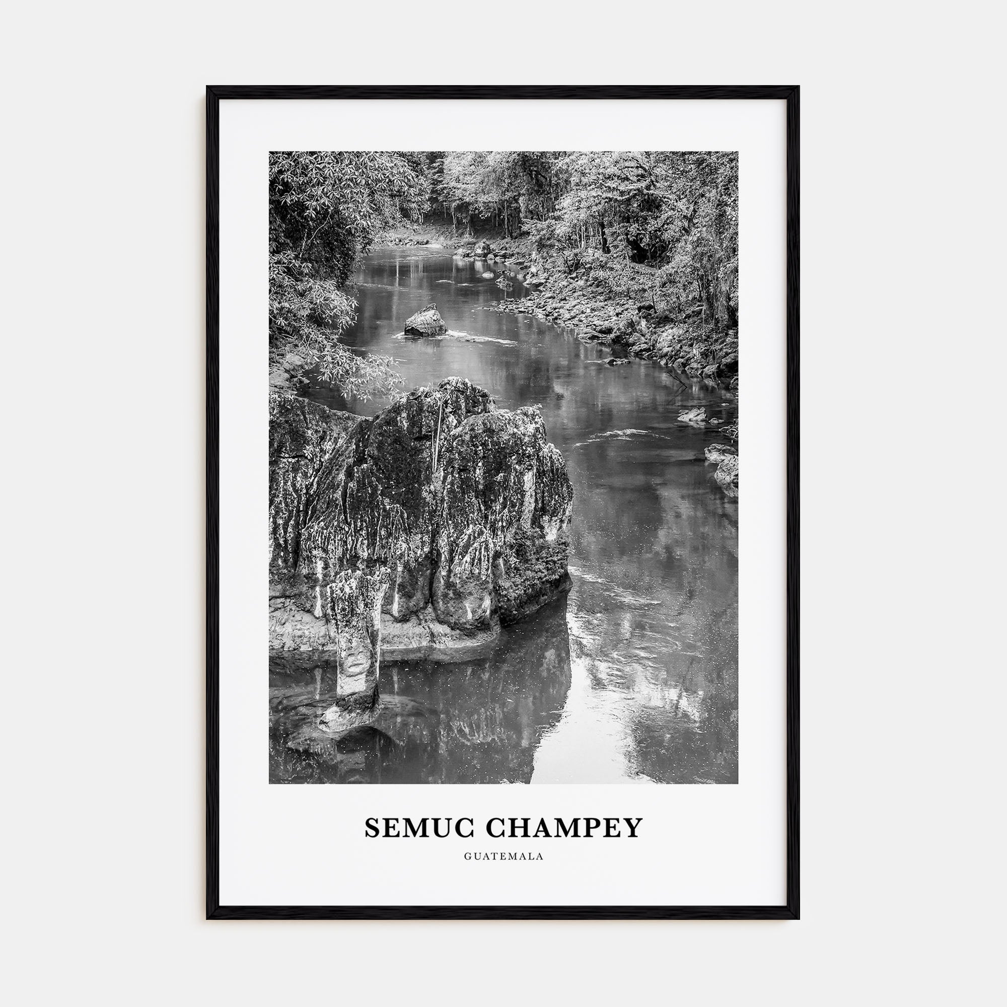 Semuc Champey Portrait B&W Poster