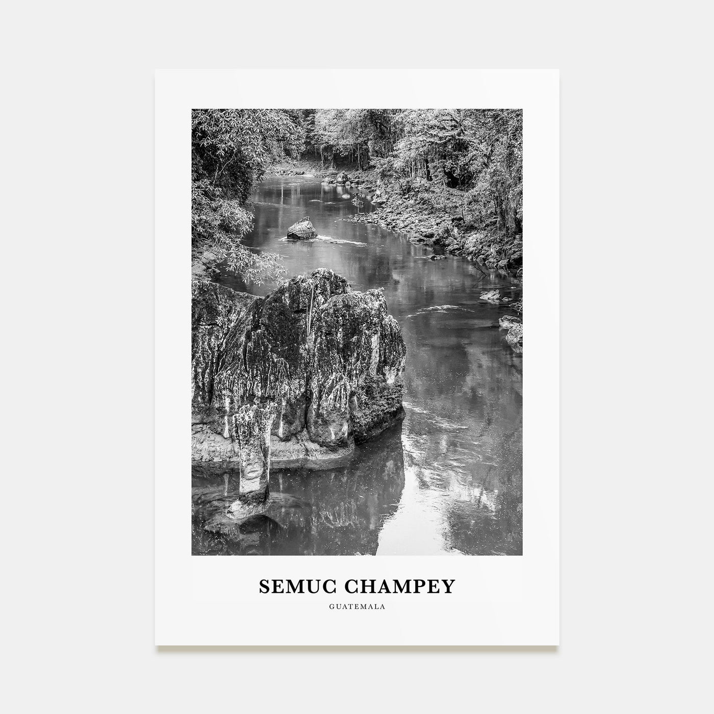 Semuc Champey Portrait B&W Poster