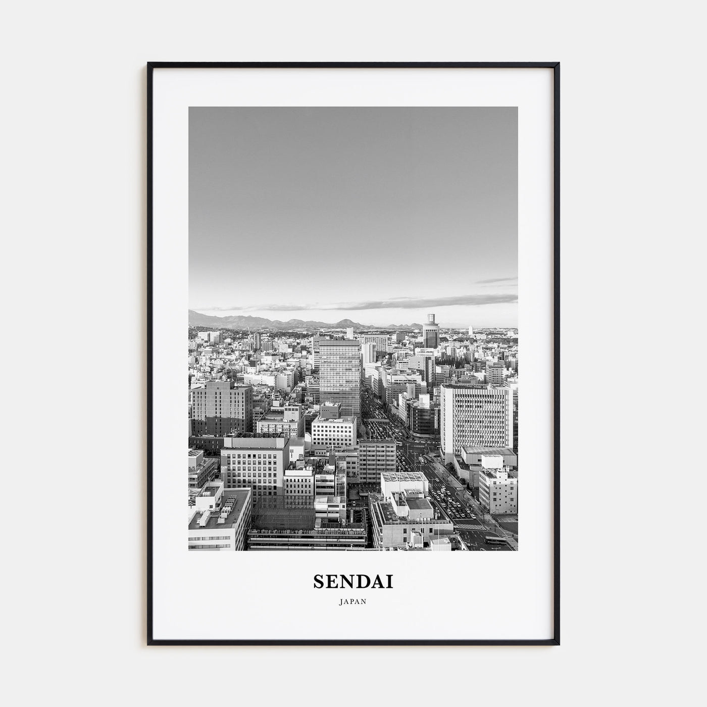 Sendai Portrait B&W Poster