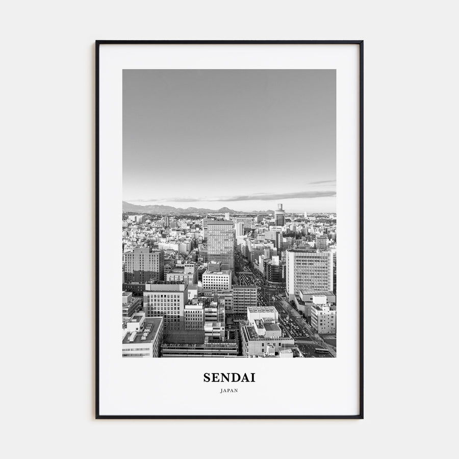 Sendai Portrait B&W Poster