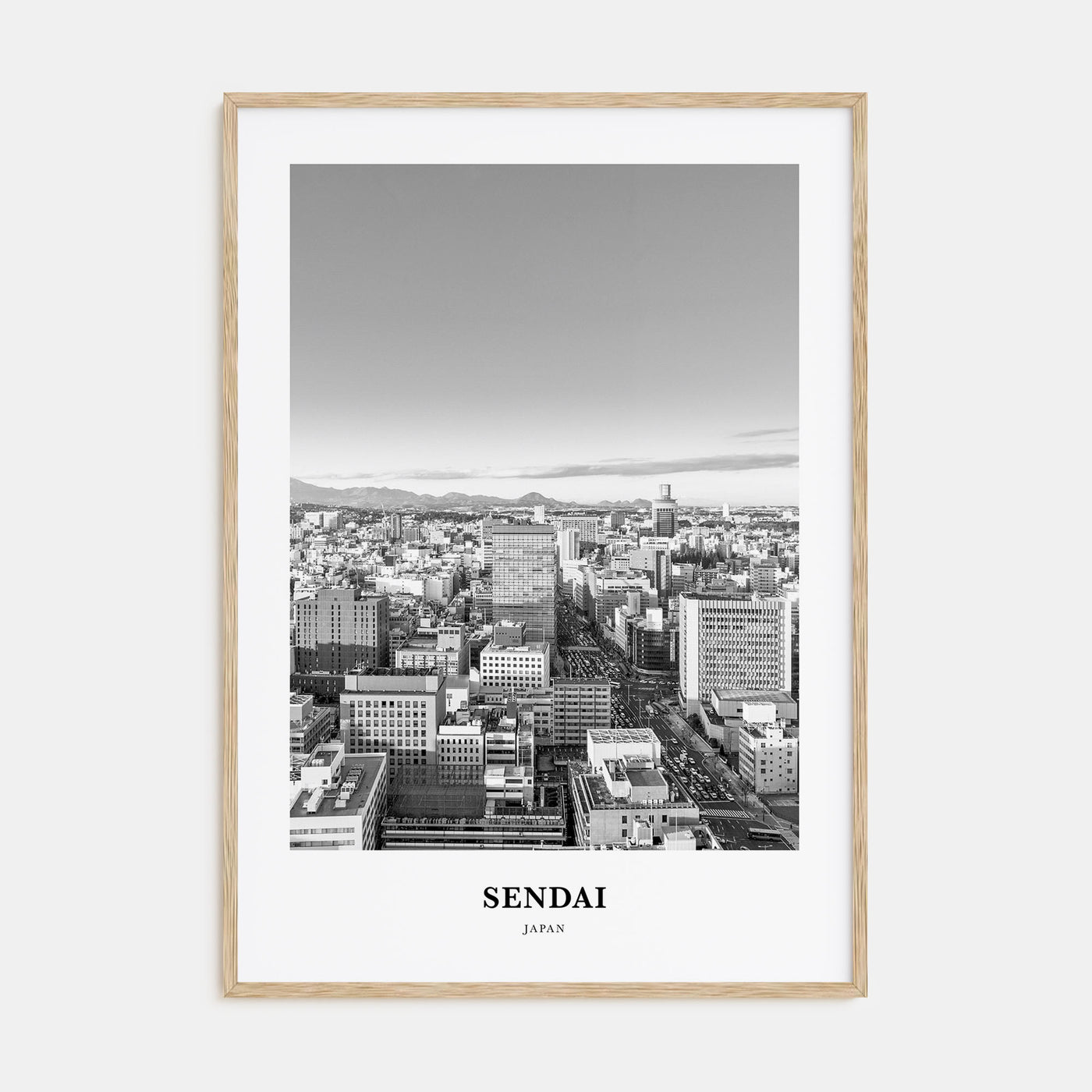 Sendai Portrait B&W Poster