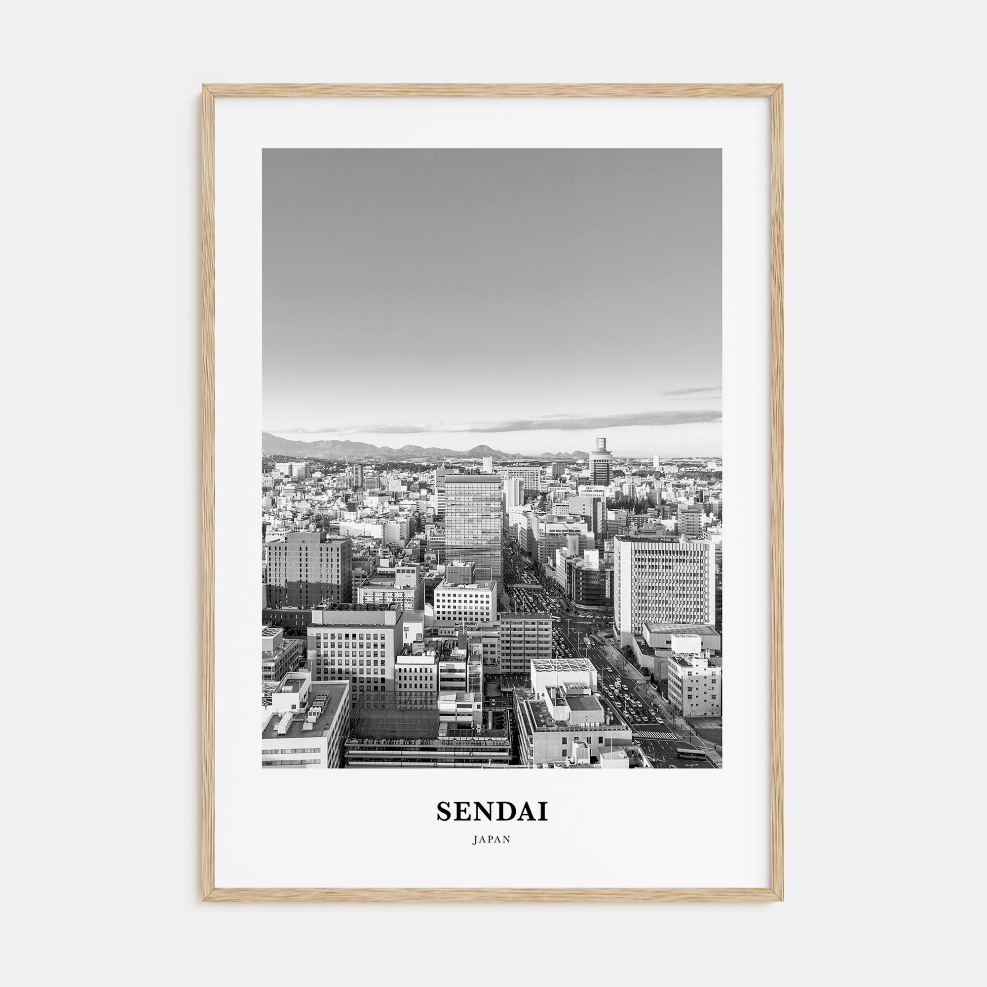 Sendai Portrait B&W Poster