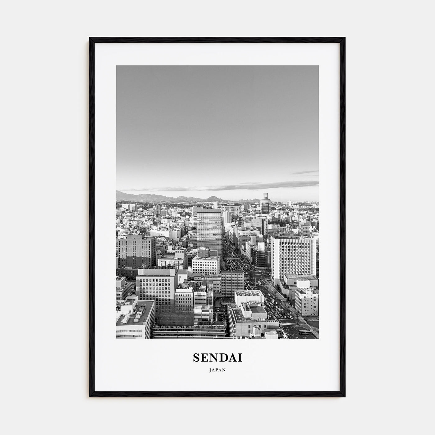Sendai Portrait B&W Poster