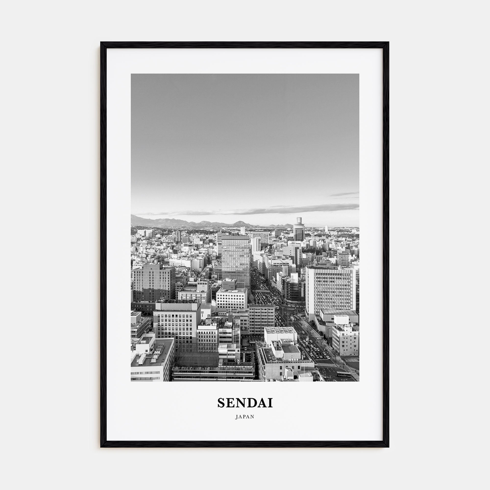 Sendai Portrait B&W Poster