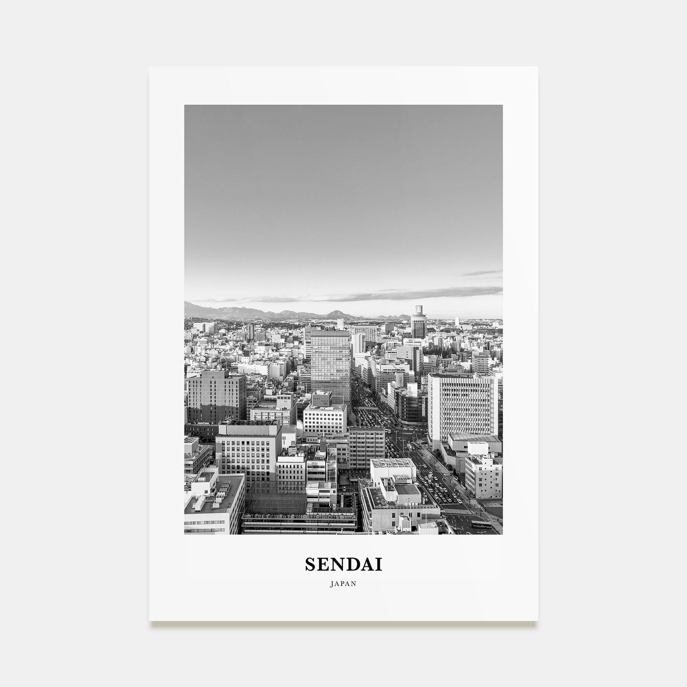 Sendai Portrait B&W Poster