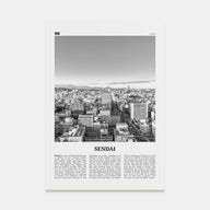 Sendai Travel B&W Poster