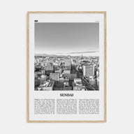 Sendai Travel B&W Poster