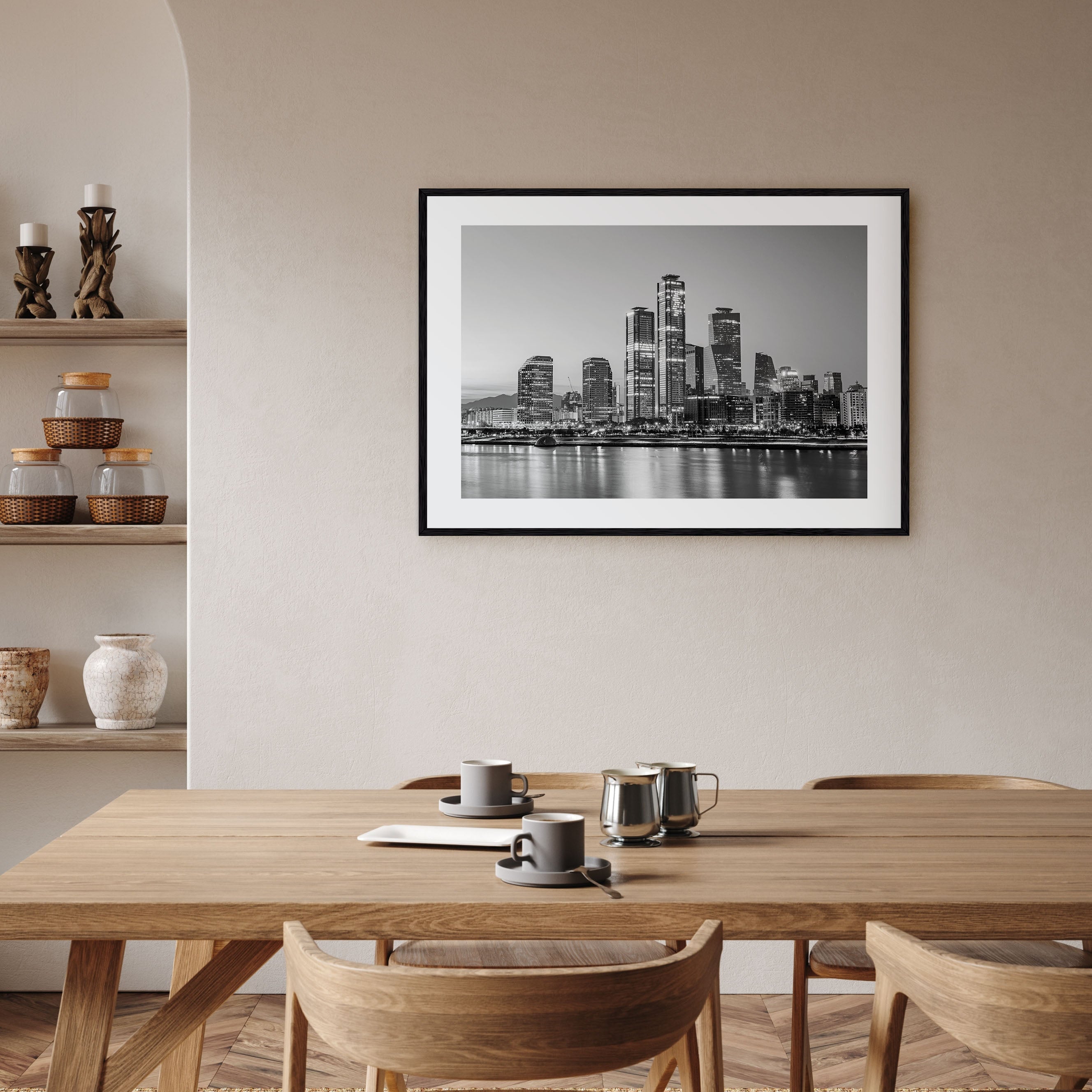 Seoul Landscape B&W Poster