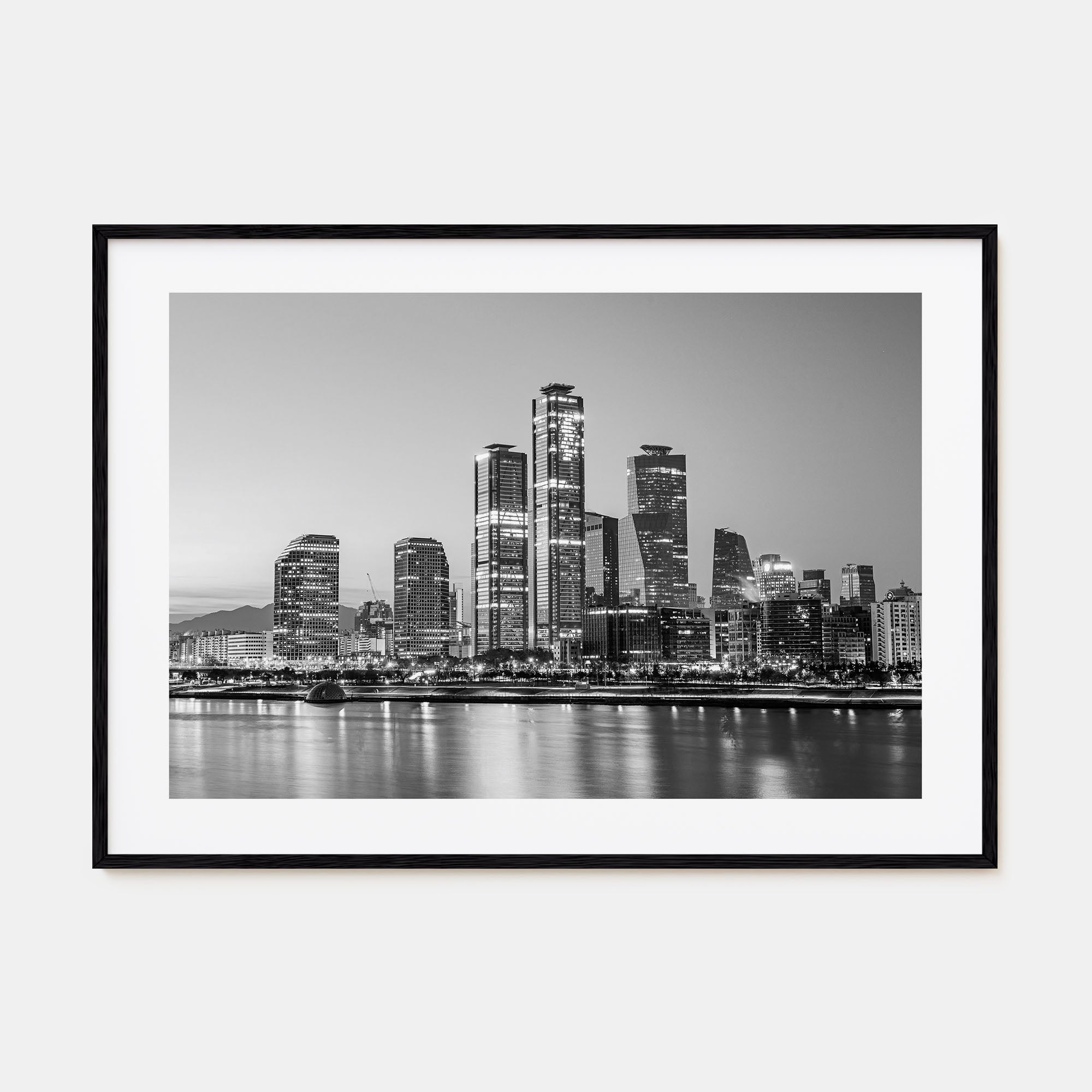 Seoul Landscape B&W Poster