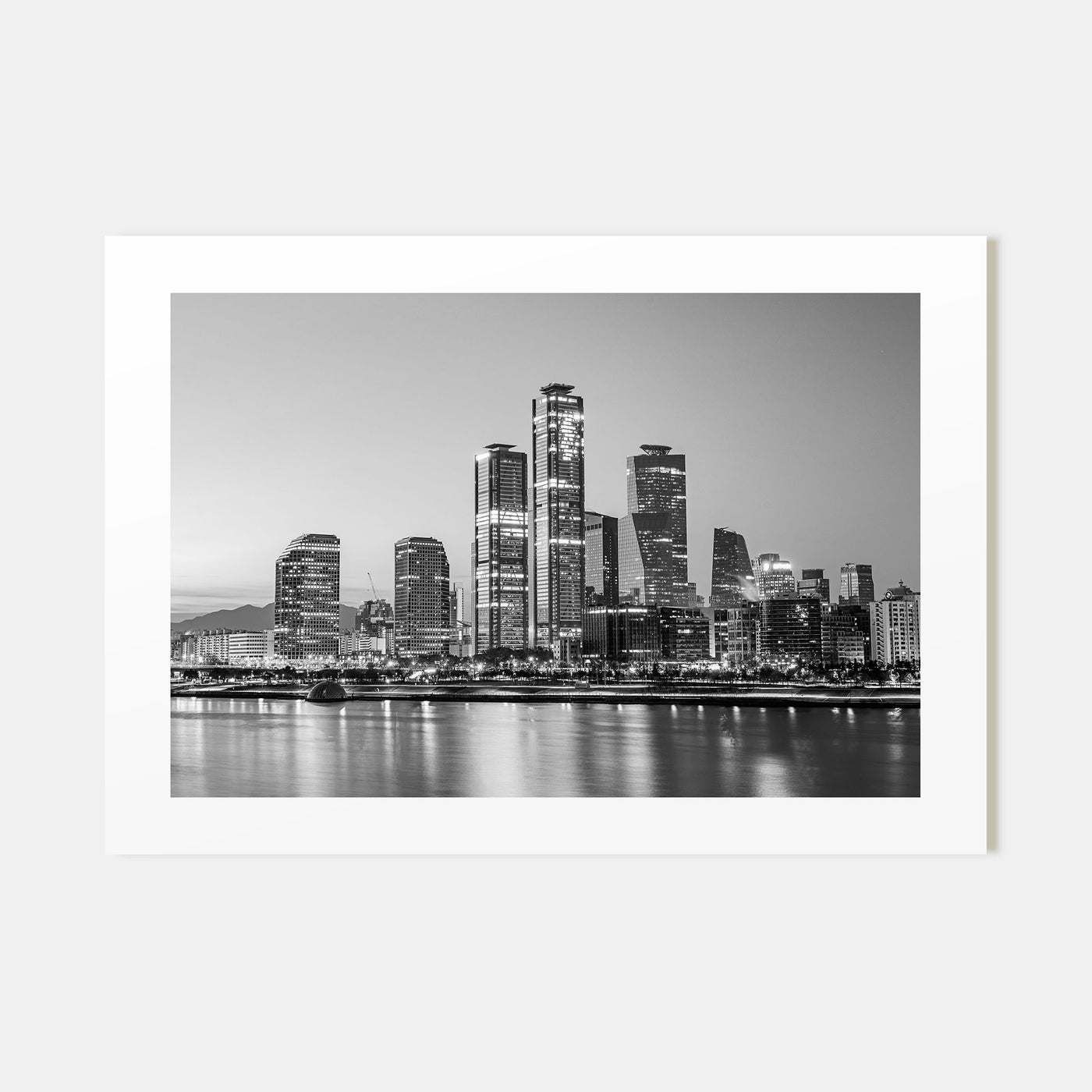 Seoul Landscape B&W Poster