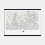 Seoul Map Landscape Poster