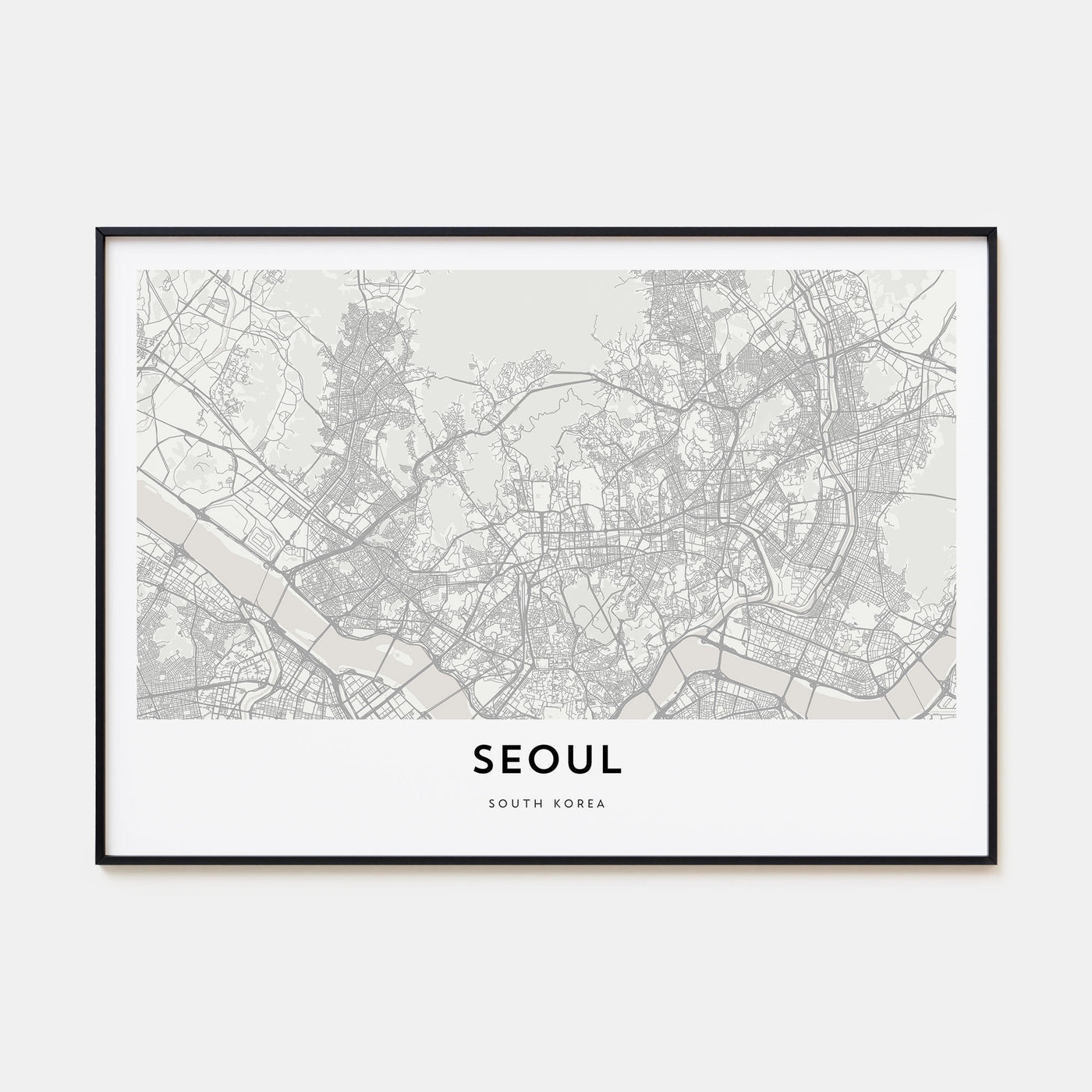 Seoul Map Landscape Poster