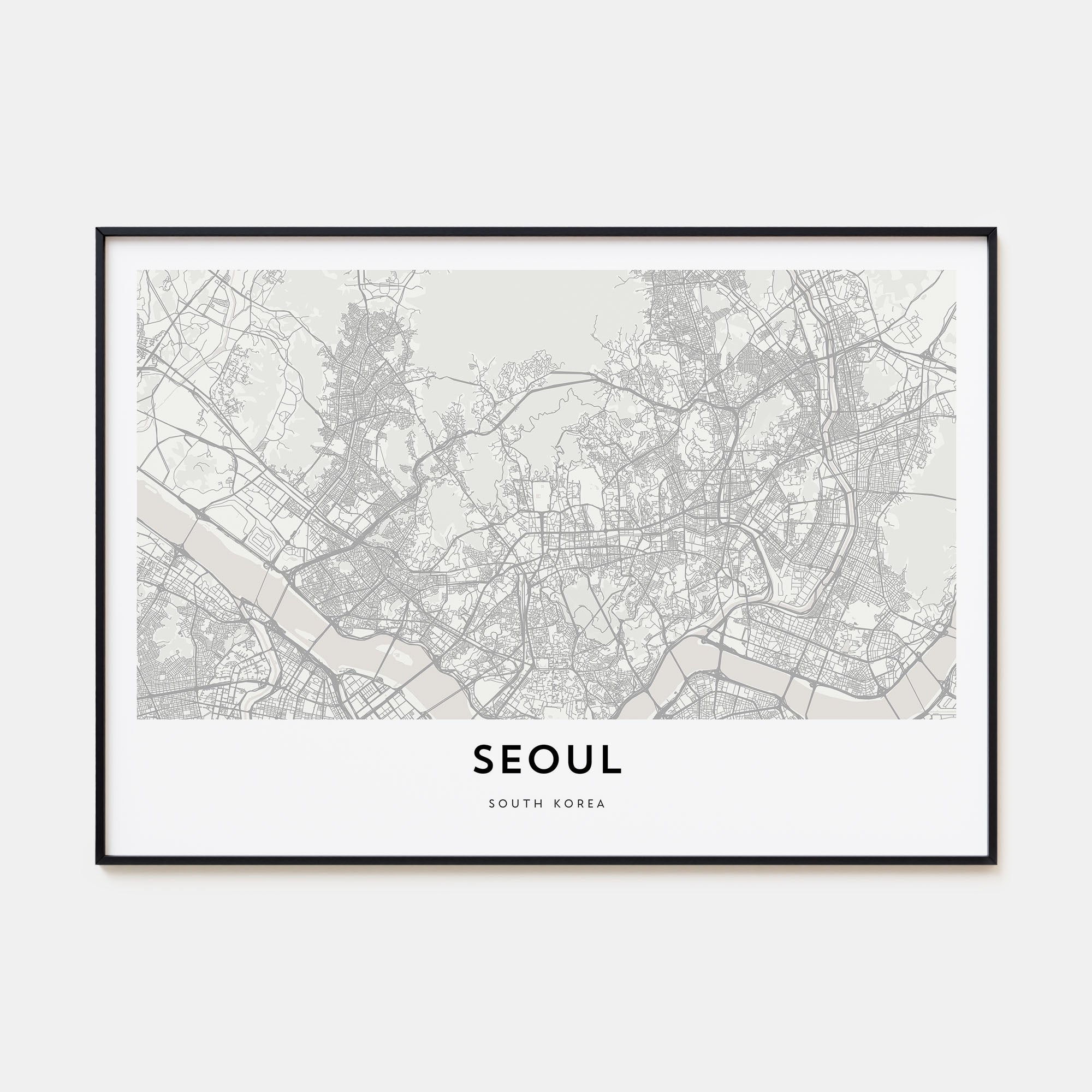Seoul Map Landscape Poster