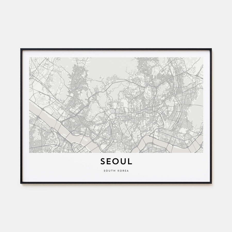 Seoul Map Landscape Poster