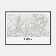 Seoul Map Landscape Poster