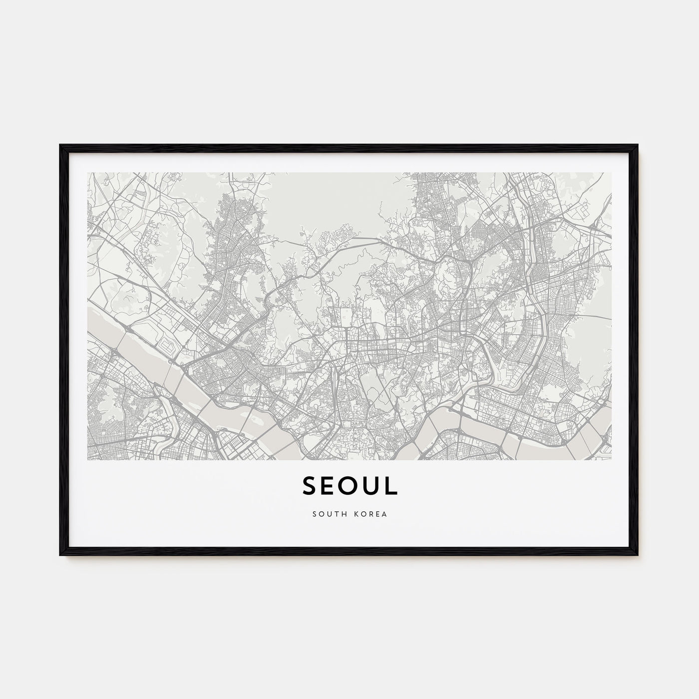 Seoul Map Landscape Poster