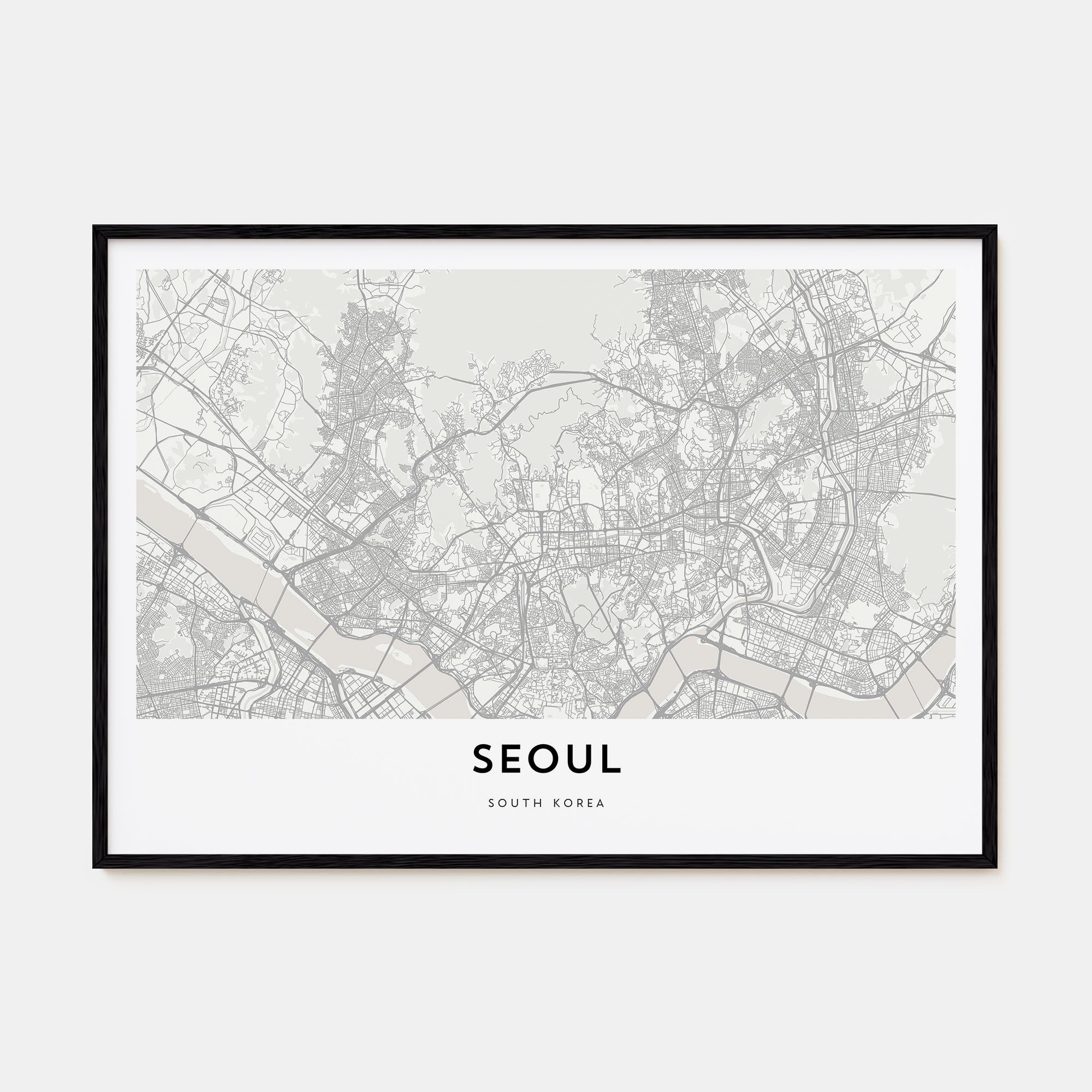 Seoul Map Landscape Poster