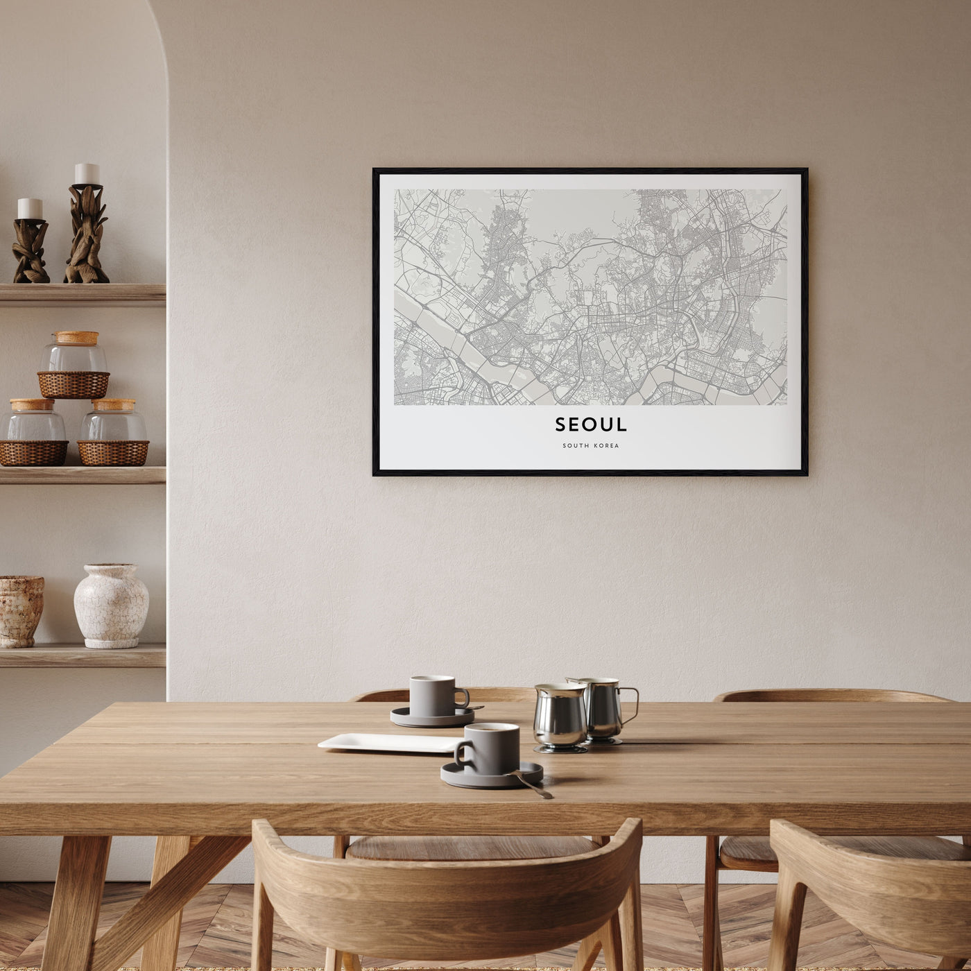 Seoul Map Landscape Poster