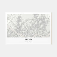 Seoul Map Landscape Poster