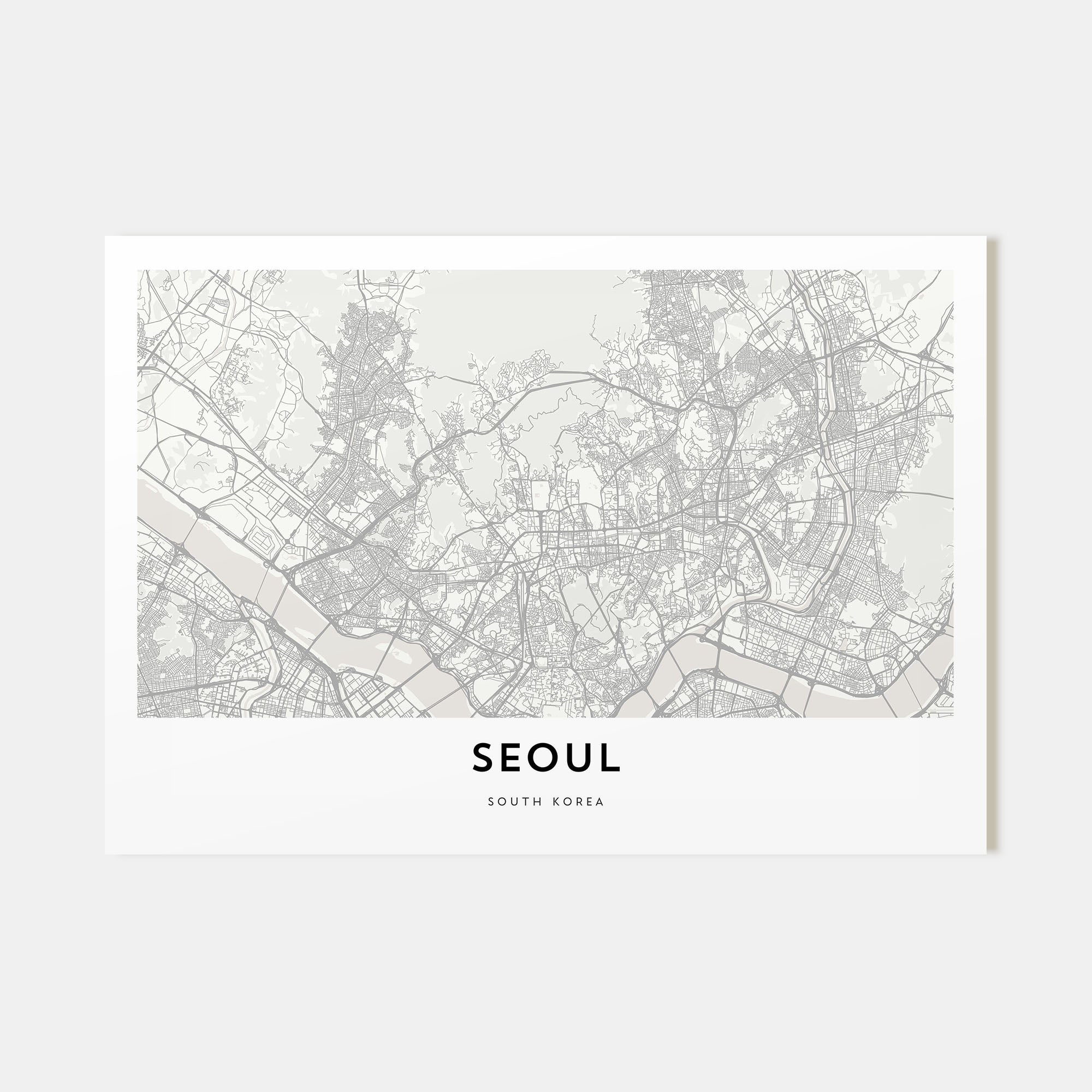 Seoul Map Landscape Poster