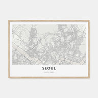 Seoul Map Landscape Poster
