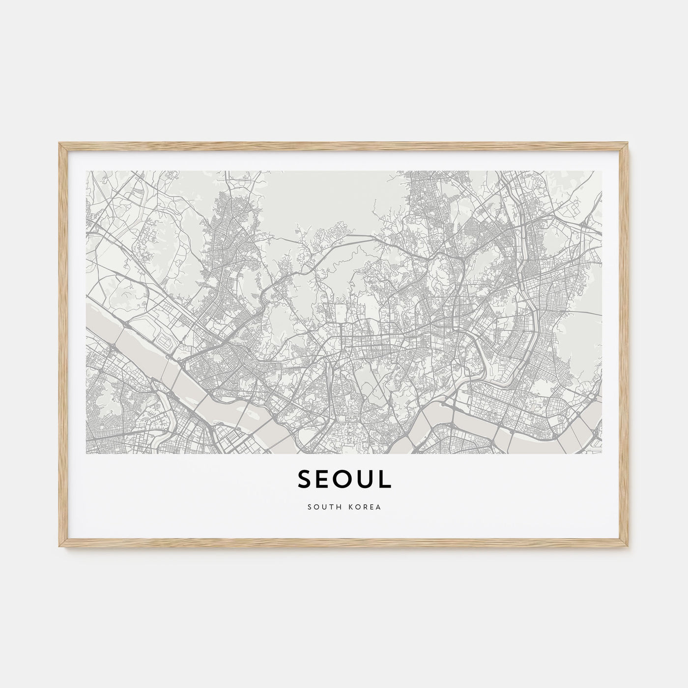 Seoul Map Landscape Poster