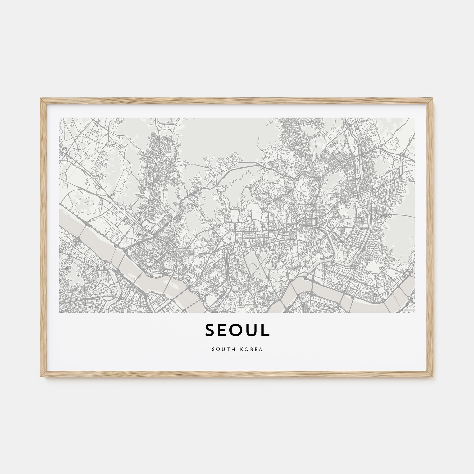 Seoul Map Landscape Poster