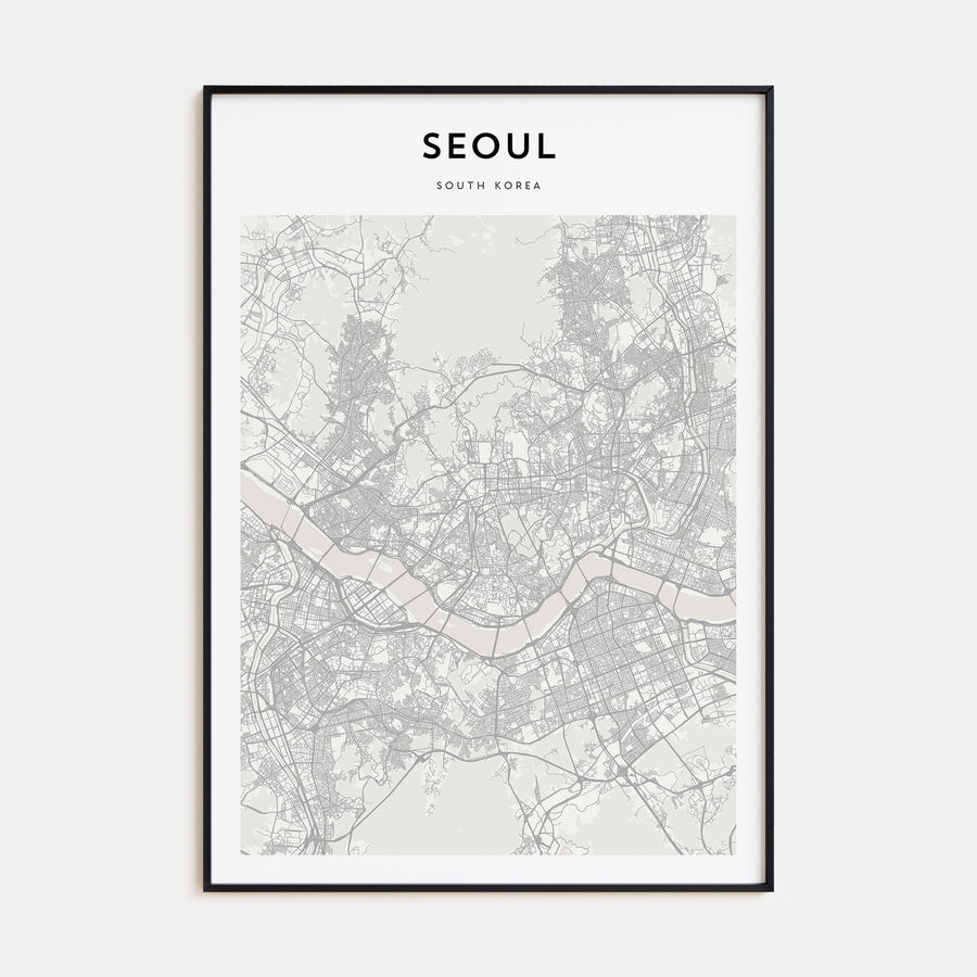 Seoul Map Portrait Poster
