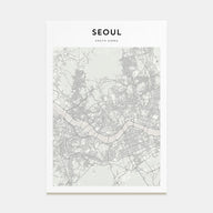 Seoul Map Portrait Poster