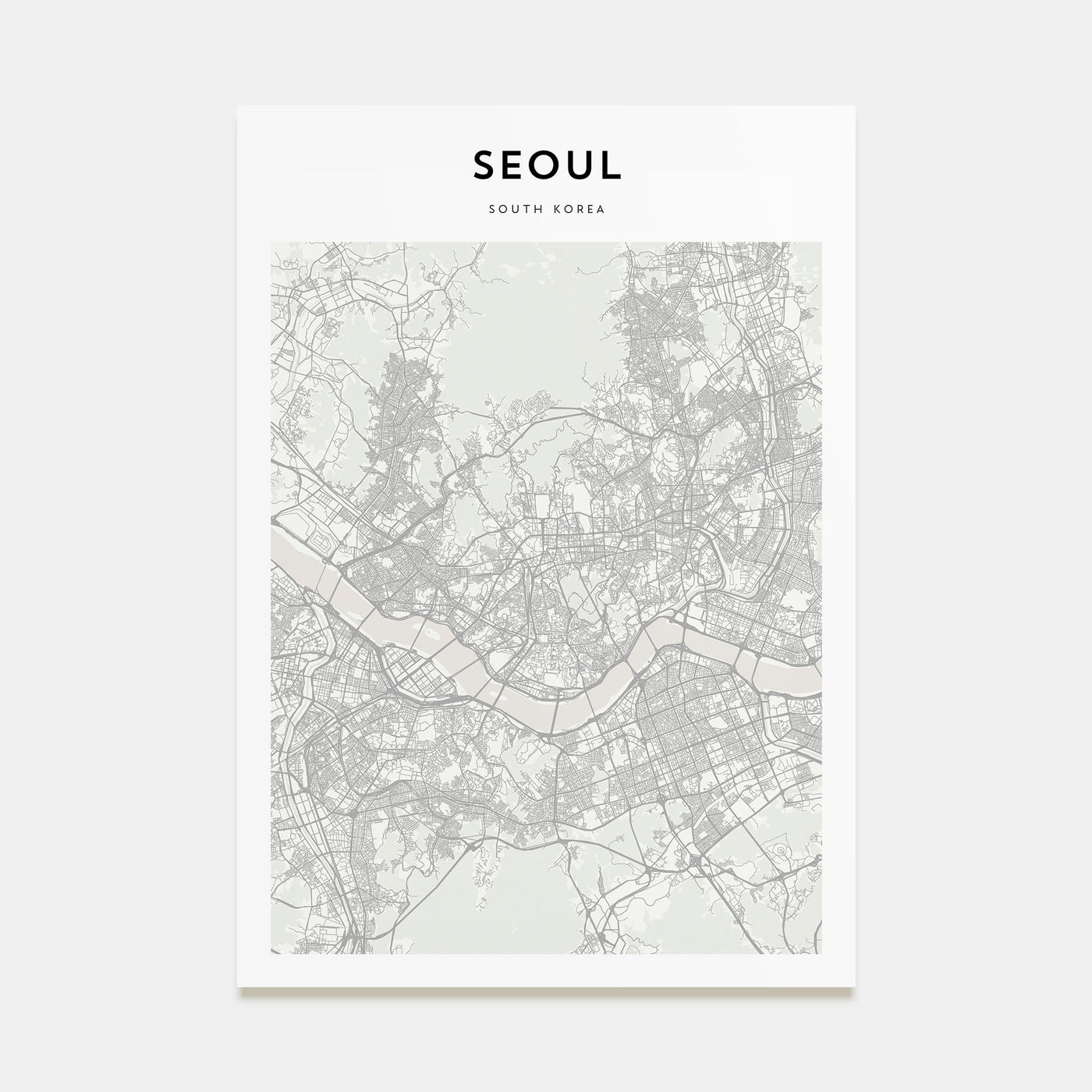 Seoul Map Portrait Poster