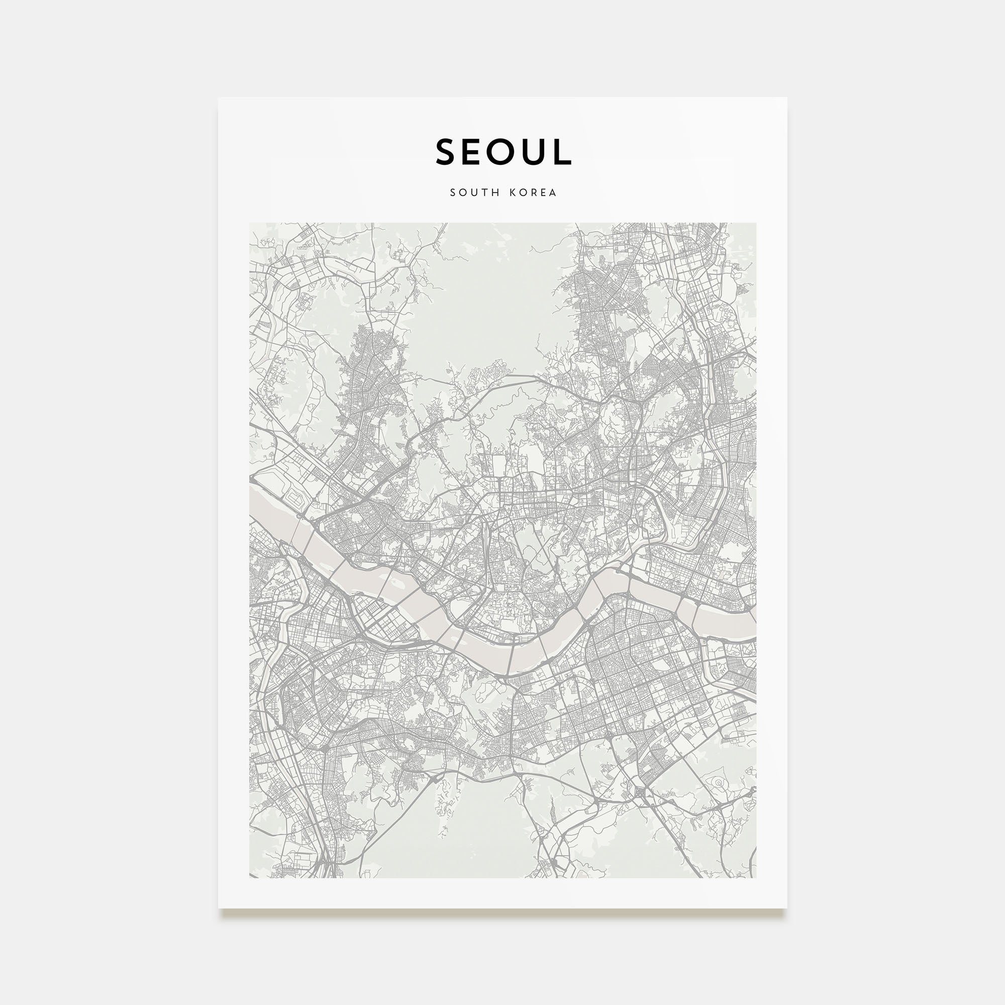 Seoul Map Portrait Poster