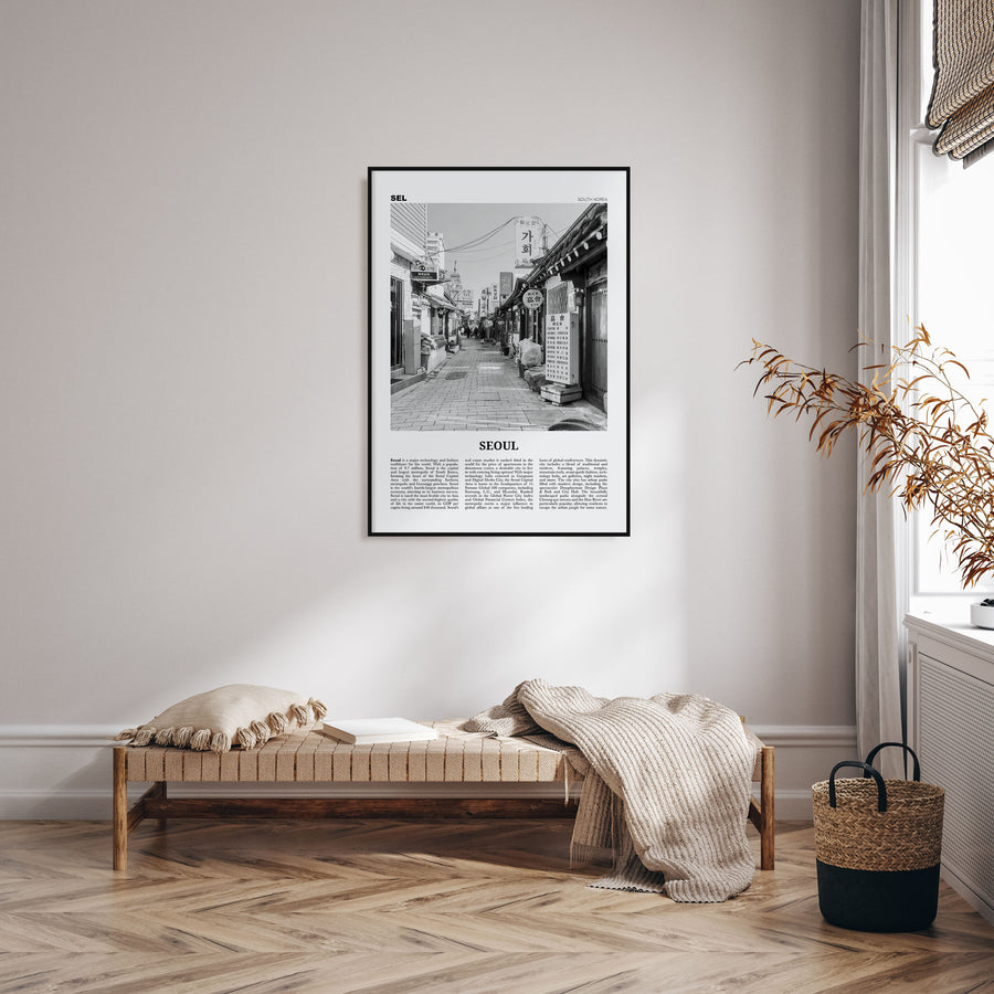 Seoul Travel B&W No 1 Poster
